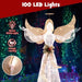 Lighted Christmas Angel Decoration with 100 LED Lights 150cm - Little and Giant Explorers Costway