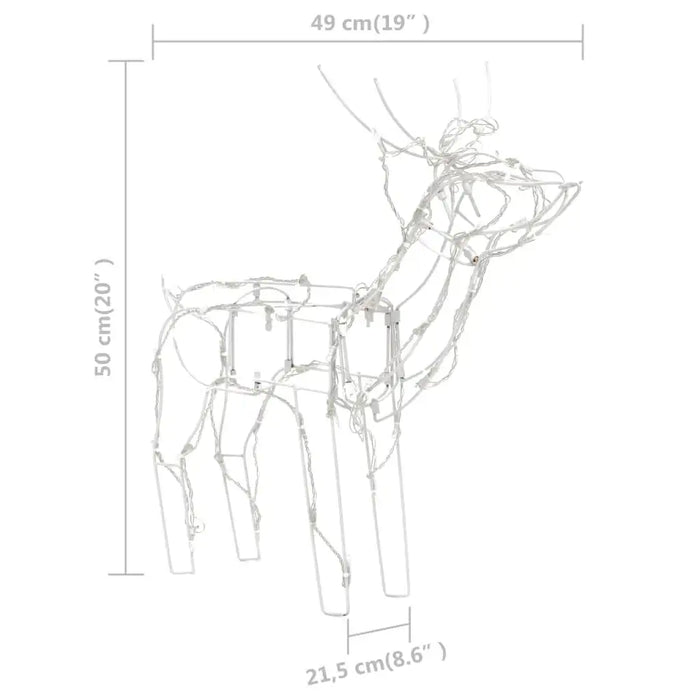 Lighted Christmas Reindeer Display – 3-Piece Set | 229 LED Lights - 8 Lighting Modes VIDAXL - Little and Giant Explorers vidaXL