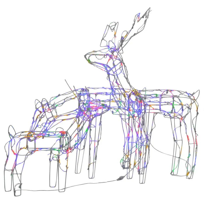 Lighted Christmas Reindeer Display – 3-Piece Set | 229 LED Lights - 8 Lighting Modes VIDAXL - Little and Giant Explorers vidaXL