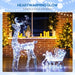Lighted Reindeer and Sleigh Decoration – 170 Warm White LEDs | Holographic Finish OUTSUNNY - Little and Giant Explorers Outsunny