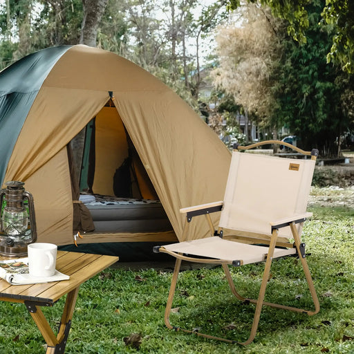 Lightweight Camping Chair in Khaki - Little and Giant Explorers Outsunny