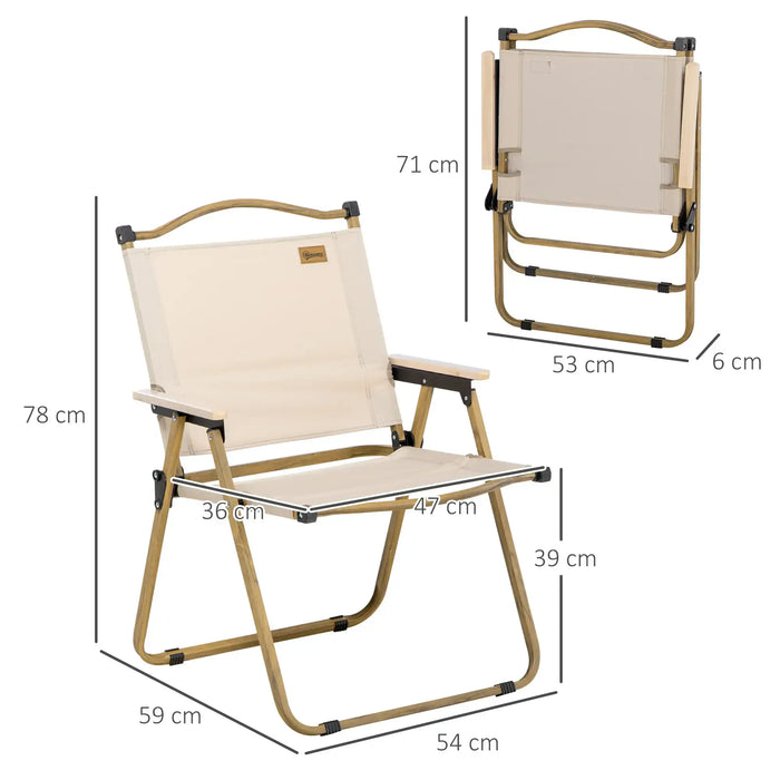 Lightweight Camping Chair in Khaki - Little and Giant Explorers Outsunny