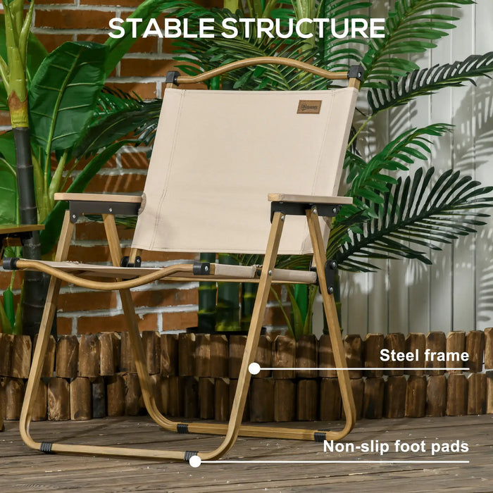 Lightweight Camping Chair in Khaki - Little and Giant Explorers Outsunny