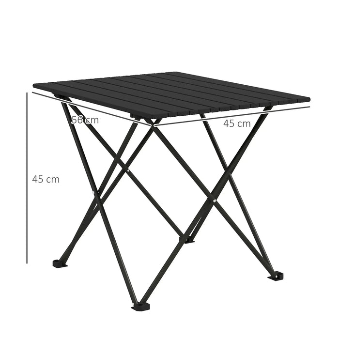 Lightweight Metal Folding Camping Table in Black - Little and Giant Explorers Outsunny