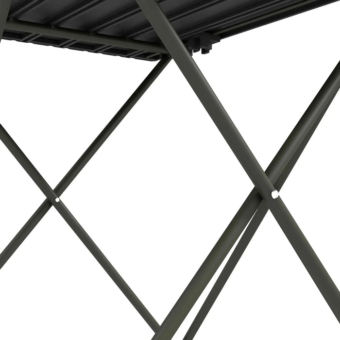 Lightweight Metal Folding Camping Table in Black - Little and Giant Explorers Outsunny