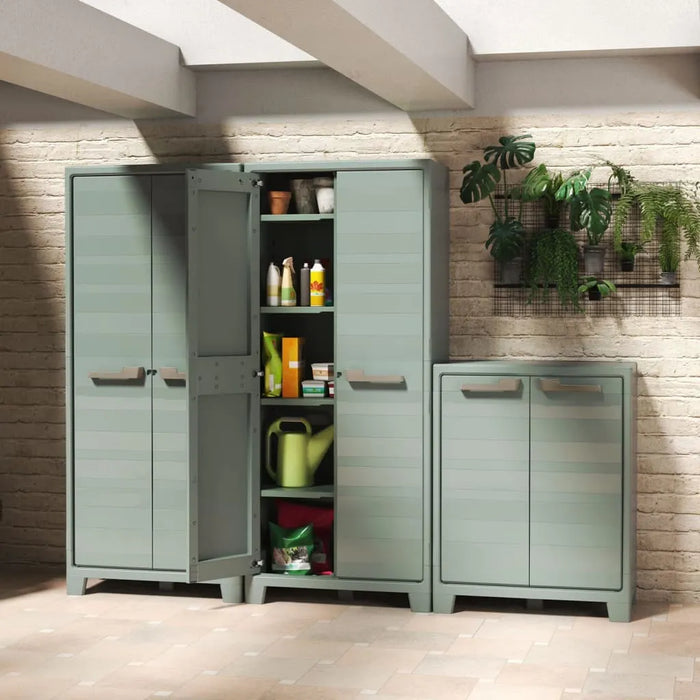 Low Outdoor Storage Cabinet 'Planet' in Jade Grey 100cm - Little and Giant Explorers Keter