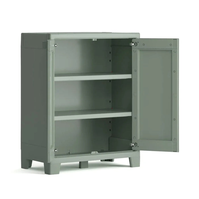 Low Outdoor Storage Cabinet 'Planet' in Jade Grey 100cm - Little and Giant Explorers Keter