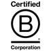 Certified B Corporation black and white logo with bold B in a circle.