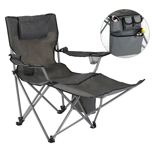 Luxury Camping Chair with Foot Rest in Anthracite - Little and Giant Explorers HI