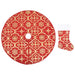 Luxury Christmas Tree Skirt with Sock in Red 90cm - Little and Giant Explorers vidaXL