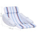 Luxury inflatable pool lounger chair with cup holders and blue red striped design, 140x60cm