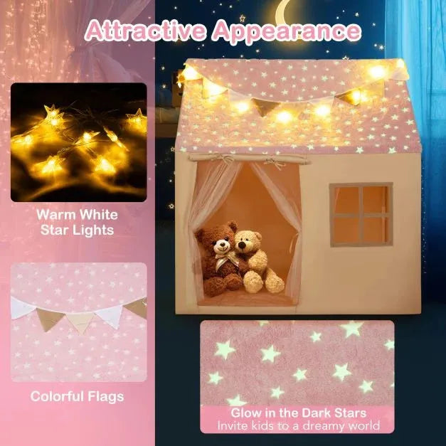 Magical Toddler Play Tent with Glow-in-the-Dark Stars - Little and Giant Explorers Costway