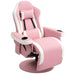 Manual 135° Recliner Armchair with Adjustable Leg Rest in Pink - Little and Giant Explorers HOMCOM