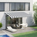 Manual Retractable Awning in Blue and White (4 x 3m) - Little and Giant Explorers Outsunny