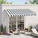 Manual Retractable Awning in Blue and White (4 x 3m) - Little and Giant Explorers Outsunny