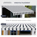 Manual Retractable Awning in Blue and White (4 x 3m) - Little and Giant Explorers Outsunny