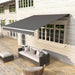 Garden Patio Manual Awning in Dark Grey (3 x 2.5m) - Little and Giant Explorers Outsunny