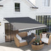 Garden Patio Manual Awning in Dark Grey (3 x 2.5m) - Little and Giant Explorers Outsunny