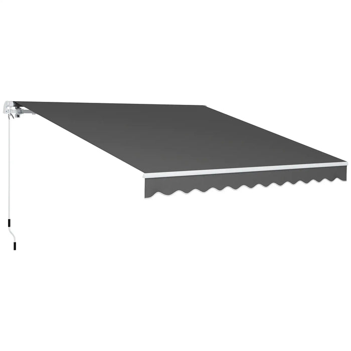 Garden Patio Manual Awning in Dark Grey (3 x 2.5m) - Little and Giant Explorers Outsunny