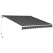 Garden Patio Manual Awning in Dark Grey (3 x 2.5m) - Little and Giant Explorers Outsunny