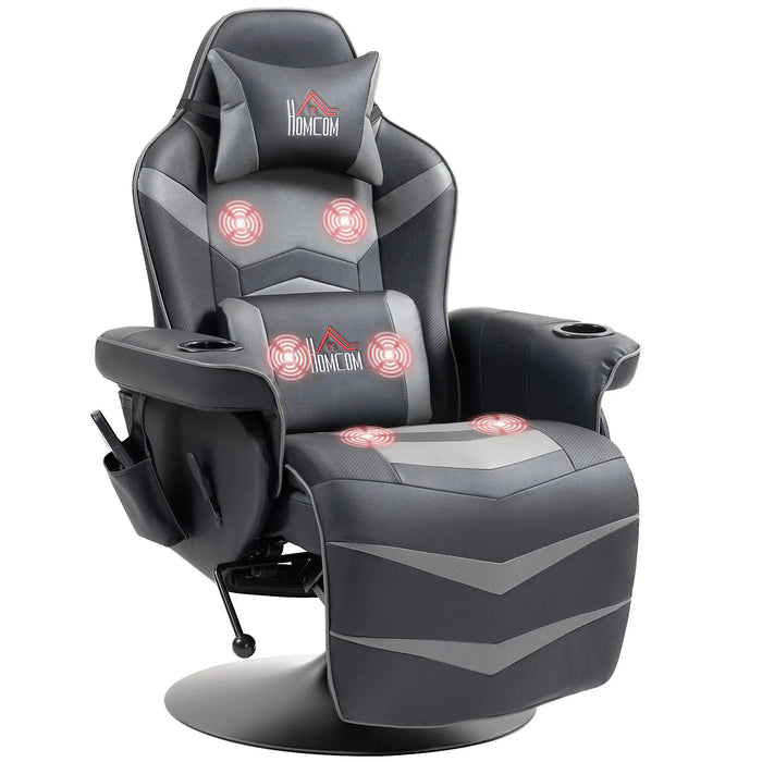 'Racing Style' Massage Recliner Chair with Remote - Little and Giant Explorers HOMCOM