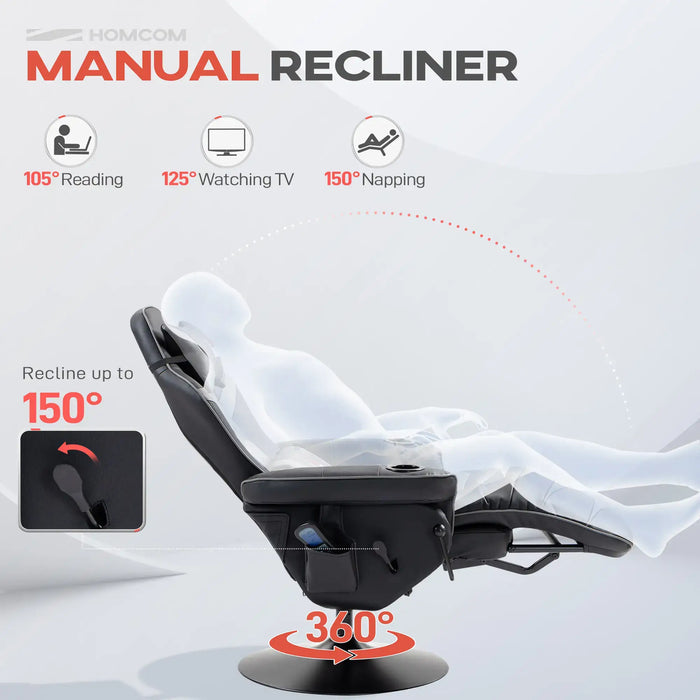 'Racing Style' Massage Recliner Chair with Remote - Little and Giant Explorers HOMCOM