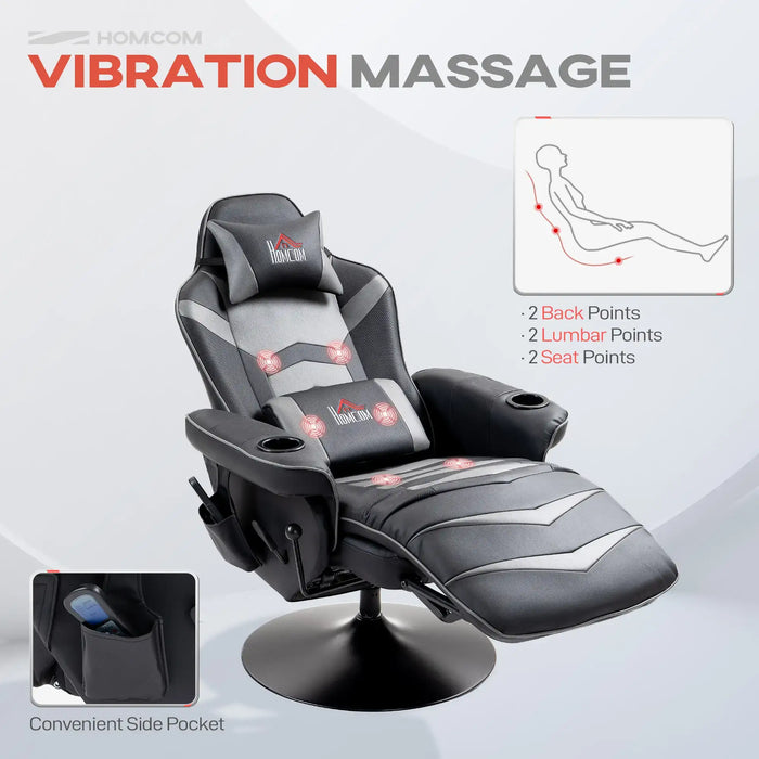 'Racing Style' Massage Recliner Chair with Remote - Little and Giant Explorers HOMCOM