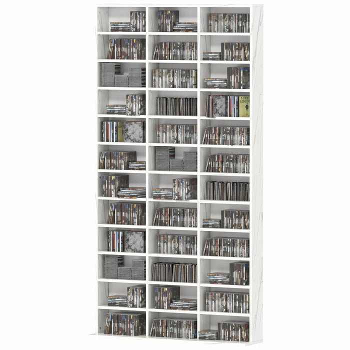 Media Display Unit Marble Effect | 36 Cubes with Adjustable Shelves - Little and Giant Explorers HOMCOM