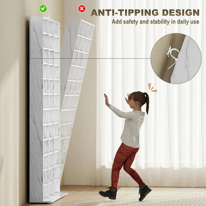 Media Display Unit Marble Effect | 36 Cubes with Adjustable Shelves - Little and Giant Explorers HOMCOM