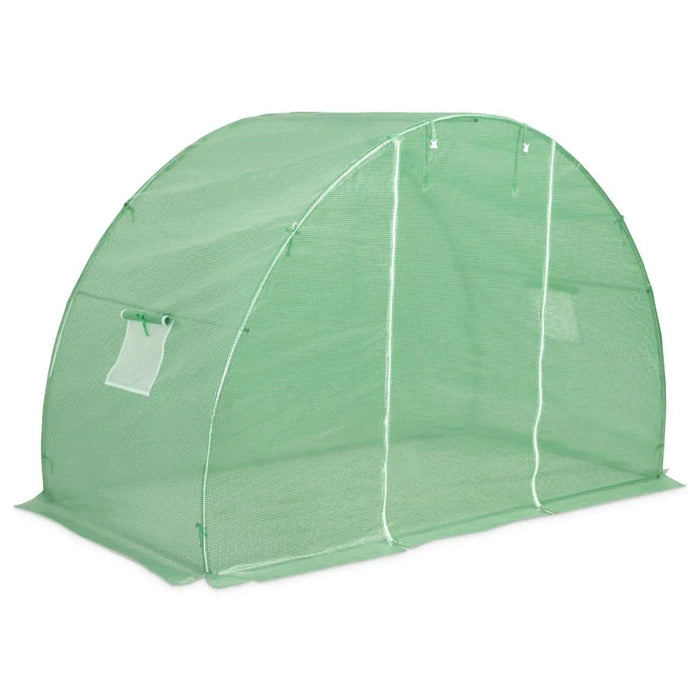 Medium walk-in green mesh greenhouse with zip door and window for garden plant growing