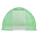 Medium green walk-in garden greenhouse with heavy-duty PE mesh cover and open door