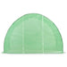 Green walk-in greenhouse with heavy-duty PE mesh cover against a white background