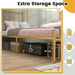 Metal Bed Frame with Headboard – Gold Finish | Single Bed with Under-Bed Storage COSTWAY - Little and Giant Explorers Costway