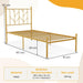 Metal Bed Frame with Headboard – Gold Finish | Single Bed with Under-Bed Storage COSTWAY - Little and Giant Explorers Costway