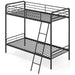 Metal Bunk Bed – Black | Single Over Single - Guardrails and Ladder COSTWAY - Little and Giant Explorers Costway