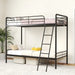 Metal Bunk Bed – Black | Single Over Single - Guardrails and Ladder COSTWAY - Little and Giant Explorers Costway