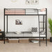 Metal Bunk Bed – Black | Single Over Single - Guardrails and Ladder COSTWAY - Little and Giant Explorers Costway