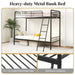 Metal Bunk Bed – Black | Single Over Single - Guardrails and Ladder COSTWAY - Little and Giant Explorers Costway