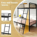 Metal Bunk Bed – Black | Single Over Single - Guardrails and Ladder COSTWAY - Little and Giant Explorers Costway