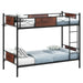 Metal Bunk Bed Frame - Single | Over Single Convertible Design - Industrial Style COSTWAY - Little and Giant Explorers Costway
