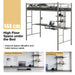 Metal Bunk Bed Frame with Desk and Storage Shelves in Silver (95 x 200cm) - Little and Giant Explorers Costway