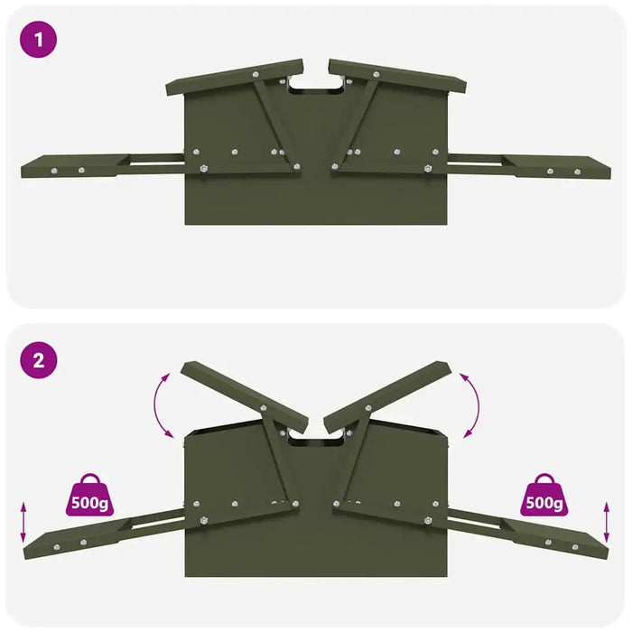 Metal Chicken Treadle Feeder – Olive Green Steel | 10kg Automatic Poultry Feeder VIDAXL - Little and Giant Explorers