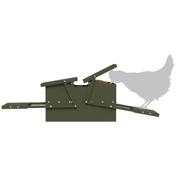 Metal Chicken Treadle Feeder – Olive Green Steel | 10kg Automatic Poultry Feeder VIDAXL - Little and Giant Explorers