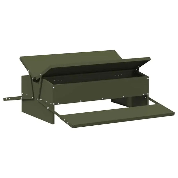 Metal Chicken Treadle Feeder – Olive Green Steel | 10kg Automatic Poultry Feeder VIDAXL - Little and Giant Explorers