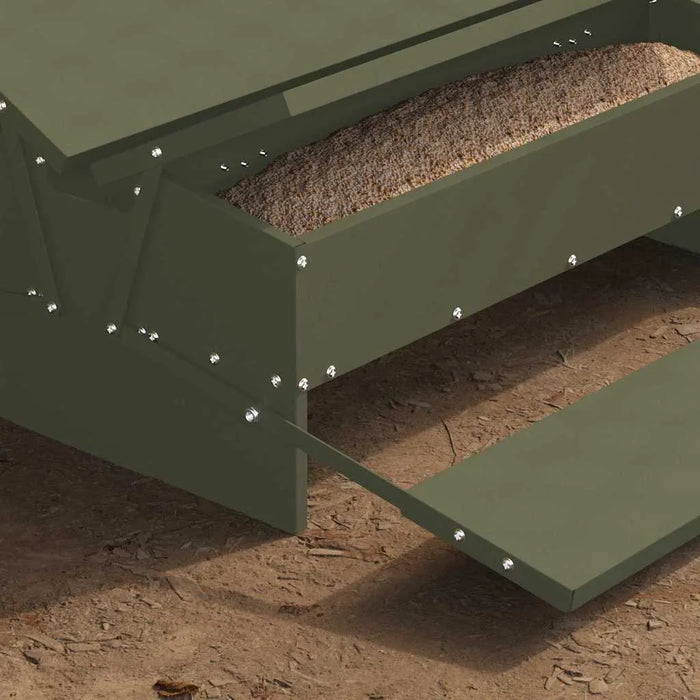 Metal Chicken Treadle Feeder – Olive Green Steel | 10kg Automatic Poultry Feeder VIDAXL - Little and Giant Explorers