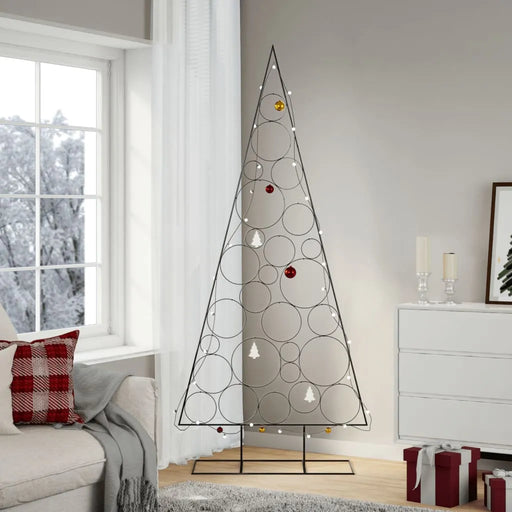 Metal Christmas Tree for Decoration in Black 210cm - Little and Giant Explorers vidaXL