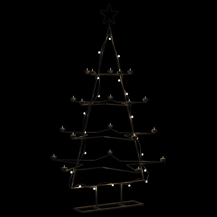 Metal Christmas Tree for Decoration with Tealight Holders 140cm - Little and Giant Explorers vidaXL