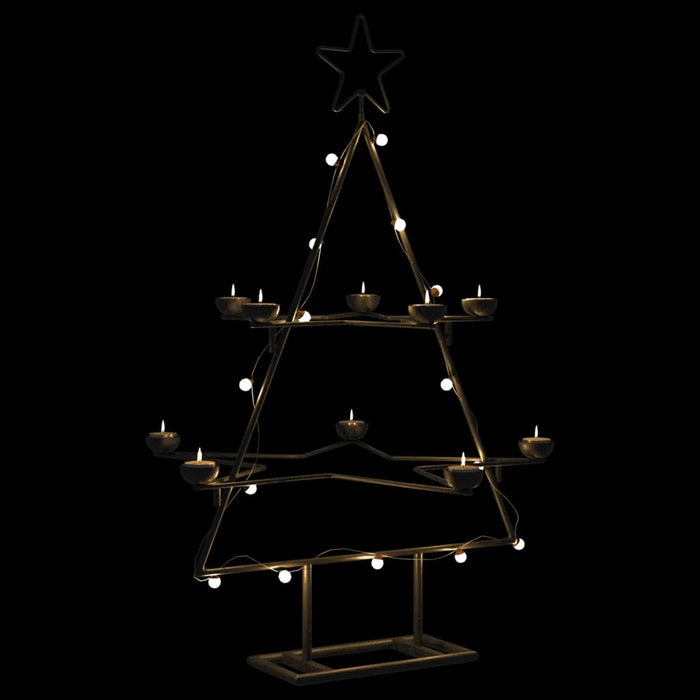 Metal Christmas Tree for Decoration with Tealight Holders 75cm - Little and Giant Explorers vidaXL