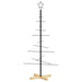 Metal Christmas Tree with Wooden Base in Black 120cm - Little and Giant Explorers vidaXL