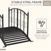 Metal Decorative Scrollwork Arch Garden Bridge in Black 1.2m - Little and Giant Explorers Outsunny